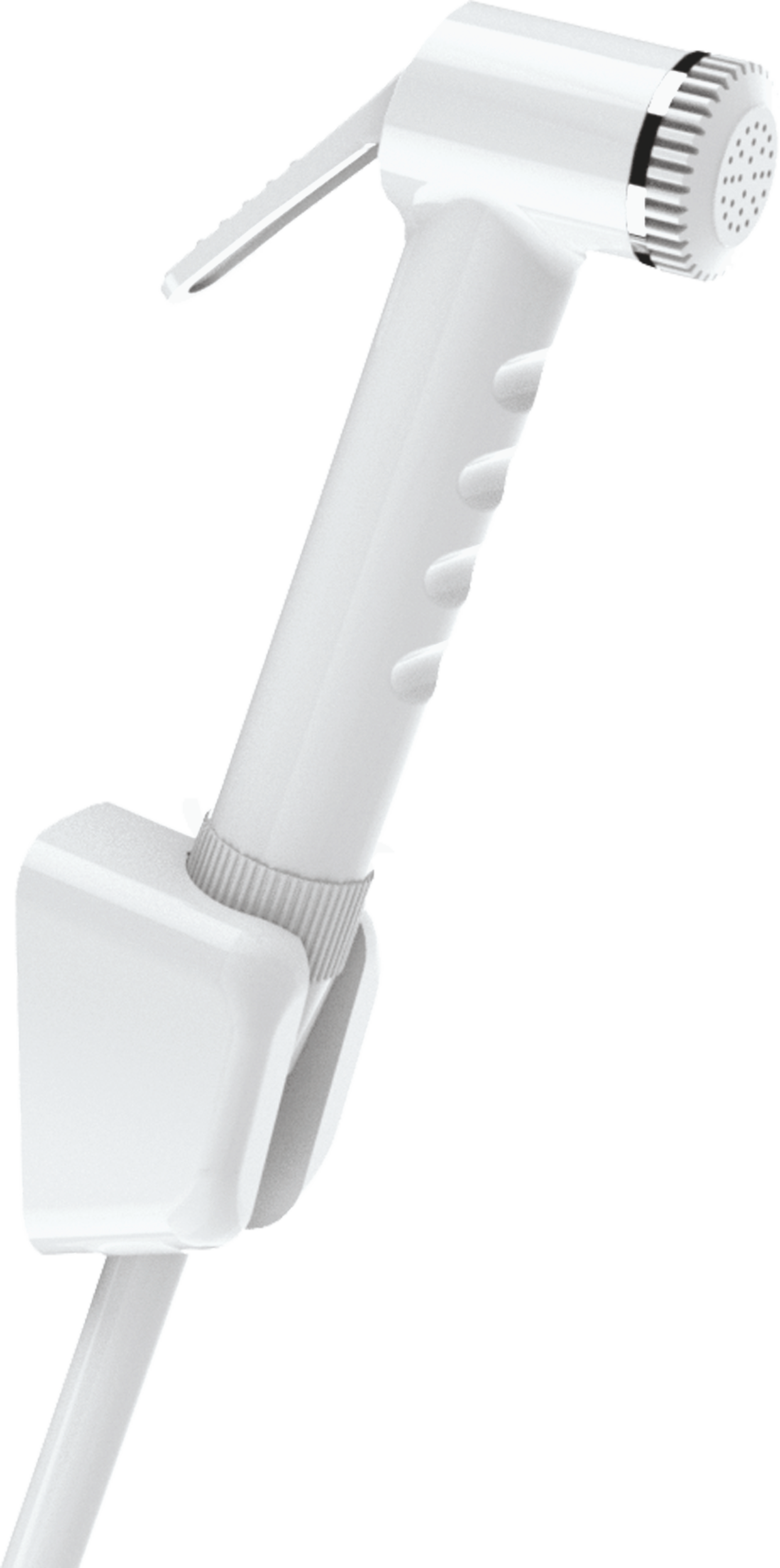 Icon White Health Faucet With Chrome Braided Hose